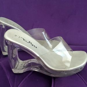 Vintage Lucite platform sandals